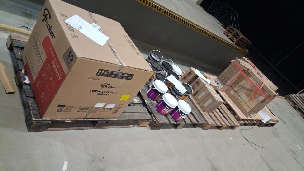Mercadorias organizadas em pallets